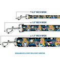 Load image into Gallery viewer, Dog Leash - Alice in Wonderland Poses/Clock/Bottle Diamond/Stripe Black/White/Blues