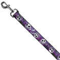 Load image into Gallery viewer, Dog Leash - Jack Expressions/Ghosts in Cemetery Purples/Grays/White