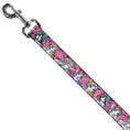 Load image into Gallery viewer, Dog Leash - Princess Sketch Poses/Floral Collage Pinks/Grays