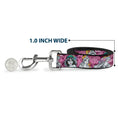 Load image into Gallery viewer, Dog Leash - Princess Sketch Poses/Floral Collage Pinks/Grays