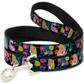 Load image into Gallery viewer, Dog Leash - Alice/Cheshire Cat/Flowers Poses Black/Multi Color