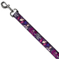 Load image into Gallery viewer, Dog Leash - Descendants Mal 3-Poses GOOD ISN'T ALWAYS/Hearts/Dragons EASY Purples/Pinks