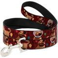 Load image into Gallery viewer, Dog Leash - Dug 4-Poses/Balloons/Paw Print Reds