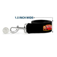 Load image into Gallery viewer, Dog Leash - Cheshire Cat 4-Poses Checkers Teal/Black