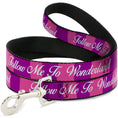 Load image into Gallery viewer, Dog Leash - Cheshire Cat Stripe/FOLLOW ME TO WONDERLAND Pink/Purple/White