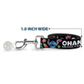 Load image into Gallery viewer, Dog Leash - OHANA MEANS FAMILY/Stitch & Scrump Poses/Tropical Flora Black/White/Multi Color