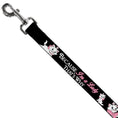 Load image into Gallery viewer, Dog Leash - Aristocats Marie 3-Poses BECAUSE I'M A LADY THAT'S WHY Black/White/Pink