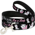 Load image into Gallery viewer, Dog Leash - Aristocats Marie 3-Poses BECAUSE I'M A LADY THAT'S WHY Black/White/Pink