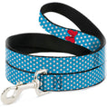 Load image into Gallery viewer, Dog Leash - Minnie Mouse Bow Dots Blue/Black/White/Red