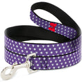 Load image into Gallery viewer, Dog Leash - Minnie Mouse Bow Ears Monogram/Dots Purple/White