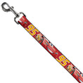 Load image into Gallery viewer, Dog Leash - Cars Lightning McQueen Smiling Pose/95 Reds/White/Orange