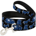 Load image into Gallery viewer, Dog Leash - Onward Barley/Unicorn/Guinevere Icons/Stars Black/Gray/Blues