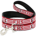 Load image into Gallery viewer, Dog Leash - High School Musical East High School EHS Wildcats Logo/Stripe White/Red