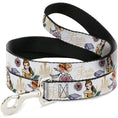 Load image into Gallery viewer, Dog Leash - Beauty and the Beast Belle Castle Pose with Script and Flowers White/Yellows