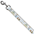 Load image into Gallery viewer, Dog Leash - Cinderella Pumpkin Coach and Mice Pose with Script White/Blues
