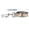 Load image into Gallery viewer, Dog Leash - Pocahontas and Meeko Compass Pose with Script and Leaves Beige