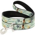 Load image into Gallery viewer, Dog Leash - The Princess and the Frog Tiana Palace Pose with Script and Flowers Greens