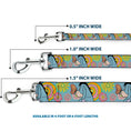Load image into Gallery viewer, Dog Leash - Winnie the Pooh Eeyore Butterfly Pose Floral Collage Blue/Pinks/Yellows