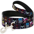 Load image into Gallery viewer, Dog Leash - Disney 11-Sweet Chibi Villain Poses Polka Dot Black/Lavender