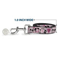 Load image into Gallery viewer, Dog Leash - The Nightmare Before Christmas Jack and Sally Doodles Pinks/Black