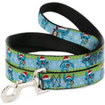 Load image into Gallery viewer, Dog Leash - Lilo and Stitch Holiday Stitch and Scrump Poses Stripe Green/Blue