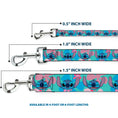 Load image into Gallery viewer, Dog Leash - Lilo & Stitch Stitch Expressions and Tropical Flowers Blues/Pinks
