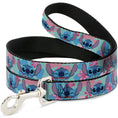 Load image into Gallery viewer, Dog Leash - Lilo & Stitch Stitch Expressions and Tropical Flowers Blues/Pinks