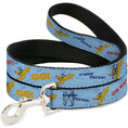Load image into Gallery viewer, Dog Leash - Disney Pluto Poses and Quotes Blues/Red/Yellow