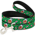 Load image into Gallery viewer, Dog Leash - Elf Sweets Icons Scattered Stripe Greens