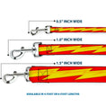 Load image into Gallery viewer, Dog Leash - The Flash Bolt Stripe Reds/Yellows