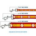 Load image into Gallery viewer, Dog Leash - The Flash Logo7/Stripe Red/White/Yellow