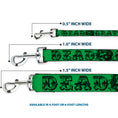 Load image into Gallery viewer, Dog Leash - Grateful Dead Text w/Skull & Roses Green