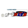 Load image into Gallery viewer, Dog Leash - Steal Your Face w/Lightning Bolt Repeat Red/White/Blue
