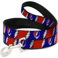 Load image into Gallery viewer, Dog Leash - Steal Your Face w/Lightning Bolt Repeat Red/White/Blue