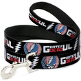 Load image into Gallery viewer, Dog Leash - GRATEFUL DEAD Text with Steal Your Face Stars and Stripes Logo Black/White/Red/Blue