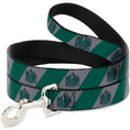Load image into Gallery viewer, Dog Leash - SLYTHERIN Crest Diagonal Stripe Gray/Green