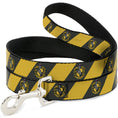 Load image into Gallery viewer, Dog Leash - HUFFLEPUFF Crest Diagonal Stripe Charcoal Gray/Yellow