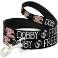 Load image into Gallery viewer, Dog Leash - DOBBY IS FREE/3-Dobby Poses Star Swirls Black/Gold/White