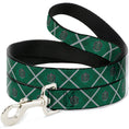 Load image into Gallery viewer, Dog Leash - Harry Potter Slytherin Crest Plaid Greens/Gray