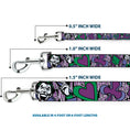 Load image into Gallery viewer, Dog Leash - Joker Face/Logo/Spades Black/White/Purple