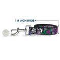 Load image into Gallery viewer, Dog Leash - Joker Face/Logo/Spades Black/White/Purple