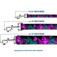 Load image into Gallery viewer, Dog Leash - HARLEY QUINN Pow & Aiming Poses/Joker Sketch Black/Turquoise/Fuchsia