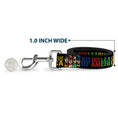 Load image into Gallery viewer, Dog Leash - JUSTICE LEAGUE OF AMERICA w/Superhero Blocks Black/Multi Color