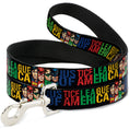 Load image into Gallery viewer, Dog Leash - JUSTICE LEAGUE OF AMERICA w/Superhero Blocks Black/Multi Color