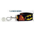 Load image into Gallery viewer, Dog Leash - Justice League Superhero Logos CLOSE-UP Black