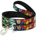 Load image into Gallery viewer, Dog Leash - Justice League 4-Superhero CLOSE-UP Poses/Logos