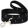 Load image into Gallery viewer, Dog Leash - LINCOLN Four Point Star Emblem and Text Black/White