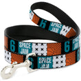 Load image into Gallery viewer, Dog Leash - SPACE JAM Number 6 Blocks Black/Turquoise/White/Red