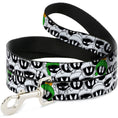 Load image into Gallery viewer, Dog Leash - Marvin the Martian Expressions Stacked White/Black/Green/Gold