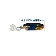 Dog Leash - MOPAR 1937-1947 Logo-USE CHRYSLER ENGINEERED MOPAR PARTS AND ACCESSORIES Blue/Yellow/Red